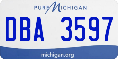 MI license plate DBA3597