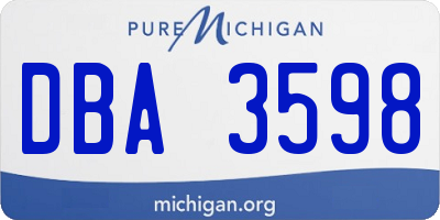 MI license plate DBA3598