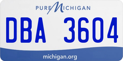 MI license plate DBA3604
