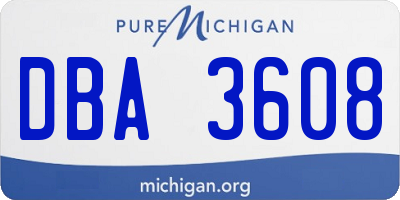MI license plate DBA3608