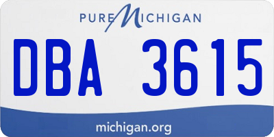 MI license plate DBA3615