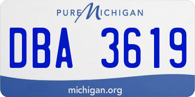 MI license plate DBA3619