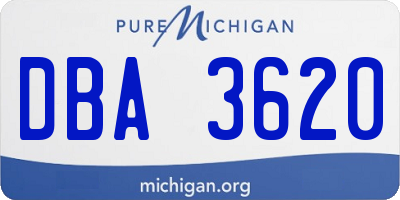 MI license plate DBA3620