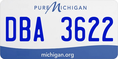 MI license plate DBA3622