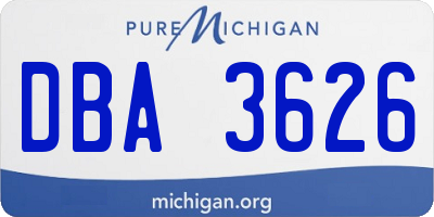 MI license plate DBA3626