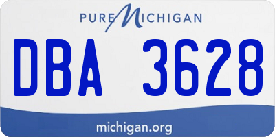 MI license plate DBA3628