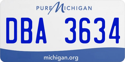 MI license plate DBA3634