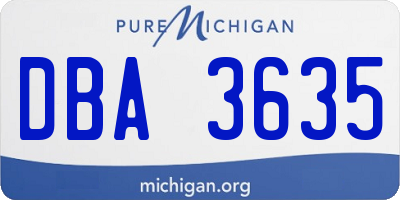 MI license plate DBA3635
