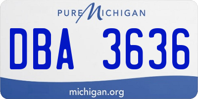 MI license plate DBA3636