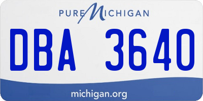 MI license plate DBA3640