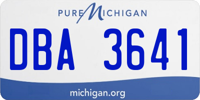 MI license plate DBA3641