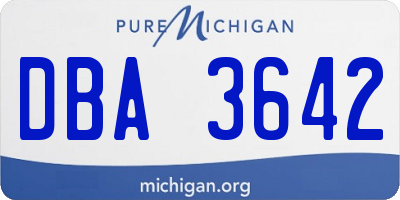 MI license plate DBA3642