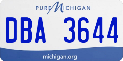 MI license plate DBA3644