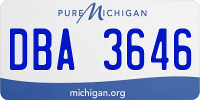 MI license plate DBA3646