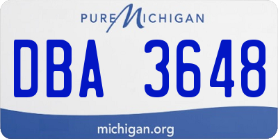 MI license plate DBA3648