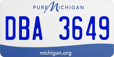 MI license plate DBA3649