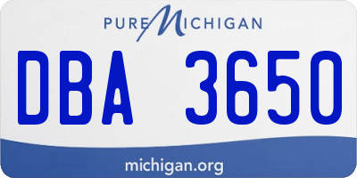MI license plate DBA3650