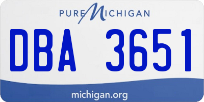 MI license plate DBA3651