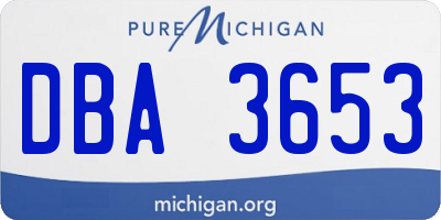 MI license plate DBA3653