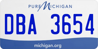 MI license plate DBA3654