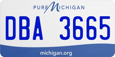 MI license plate DBA3665