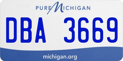 MI license plate DBA3669