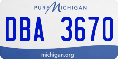 MI license plate DBA3670