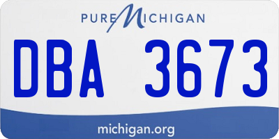 MI license plate DBA3673