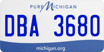 MI license plate DBA3680