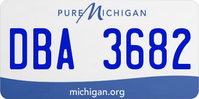 MI license plate DBA3682