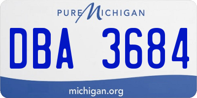 MI license plate DBA3684