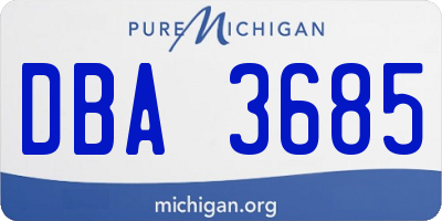 MI license plate DBA3685