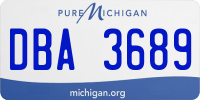 MI license plate DBA3689