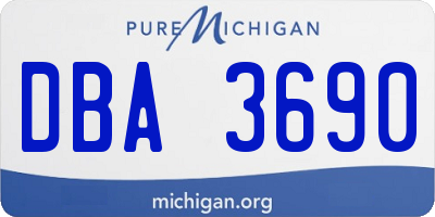 MI license plate DBA3690