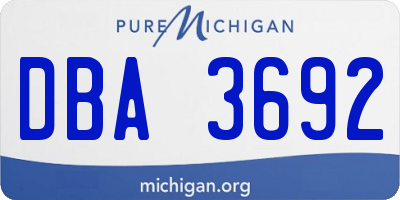 MI license plate DBA3692