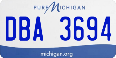 MI license plate DBA3694