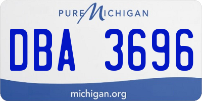 MI license plate DBA3696