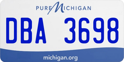 MI license plate DBA3698