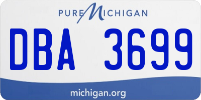 MI license plate DBA3699