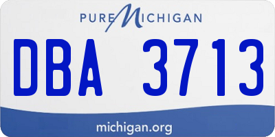 MI license plate DBA3713