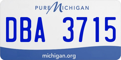 MI license plate DBA3715