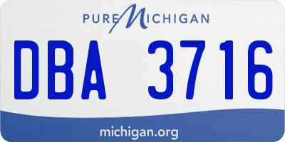MI license plate DBA3716