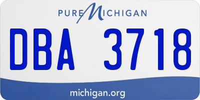 MI license plate DBA3718