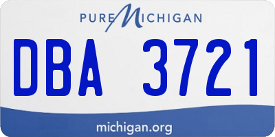MI license plate DBA3721