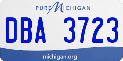 MI license plate DBA3723