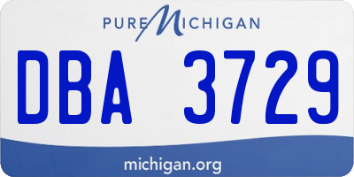 MI license plate DBA3729