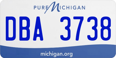 MI license plate DBA3738