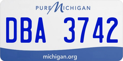 MI license plate DBA3742
