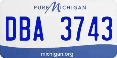 MI license plate DBA3743