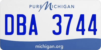 MI license plate DBA3744